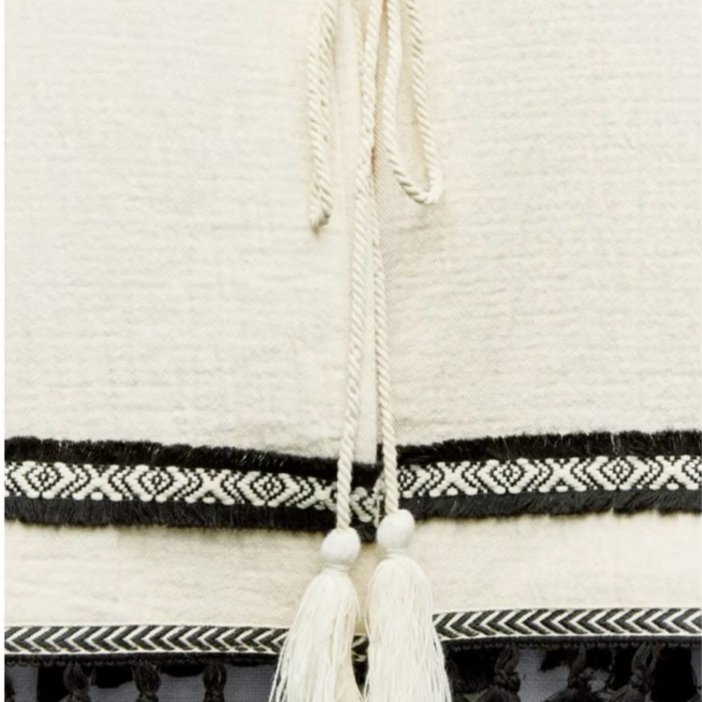 Zara Fringed Passementerie Jacket Cream and Black Long Sleeve - Picture 13 of 16